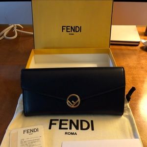 Fendi Continental Wallet in Blueberry